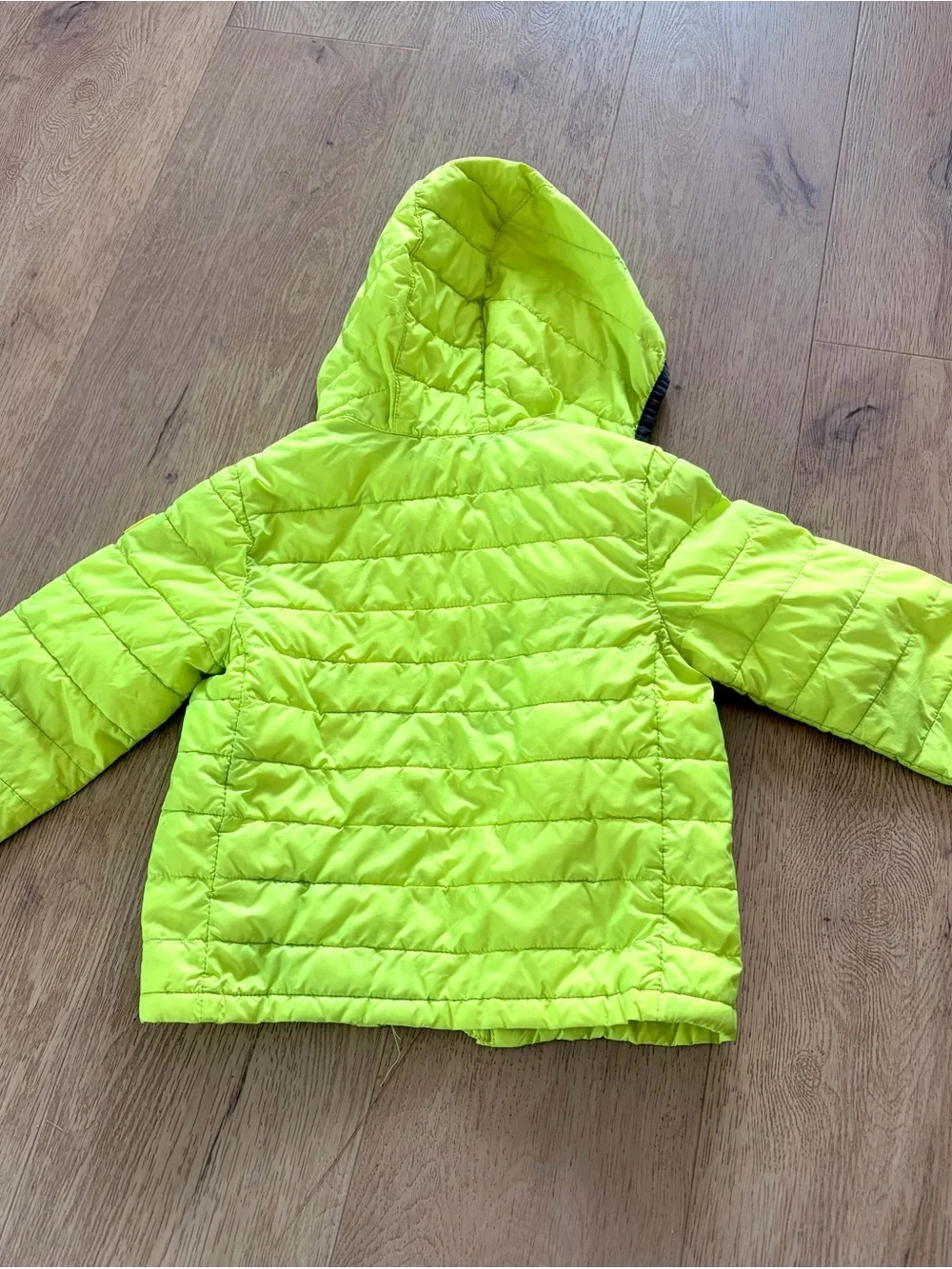 Baby Gap Toddler 3T Neon Yellow/Green Quilted Hooded Puffer Jacket